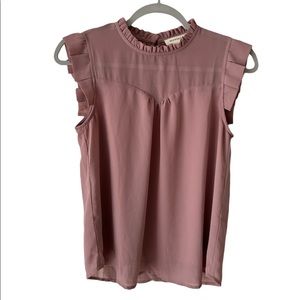 Monteau Los Angeles Old Rose Cap Sleeve Blouse - Size Small